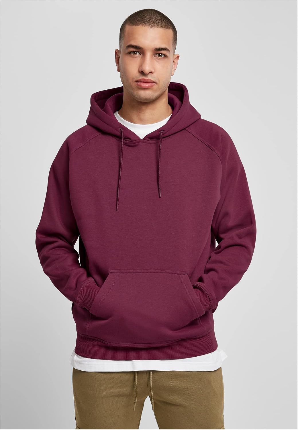 Urban Classics Herren Blank Hoody Kapuzenpullover XL Cherry, XL Cherry