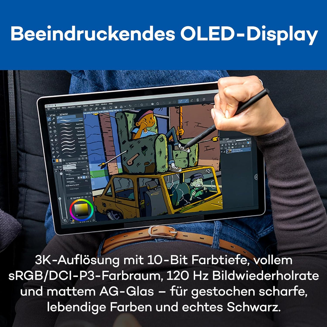 Wacom MovinkPad Pro 14 Zeichentablet – Stift-auf-Papier-Gefühl mit OLED-Display für echtes Schwarz,