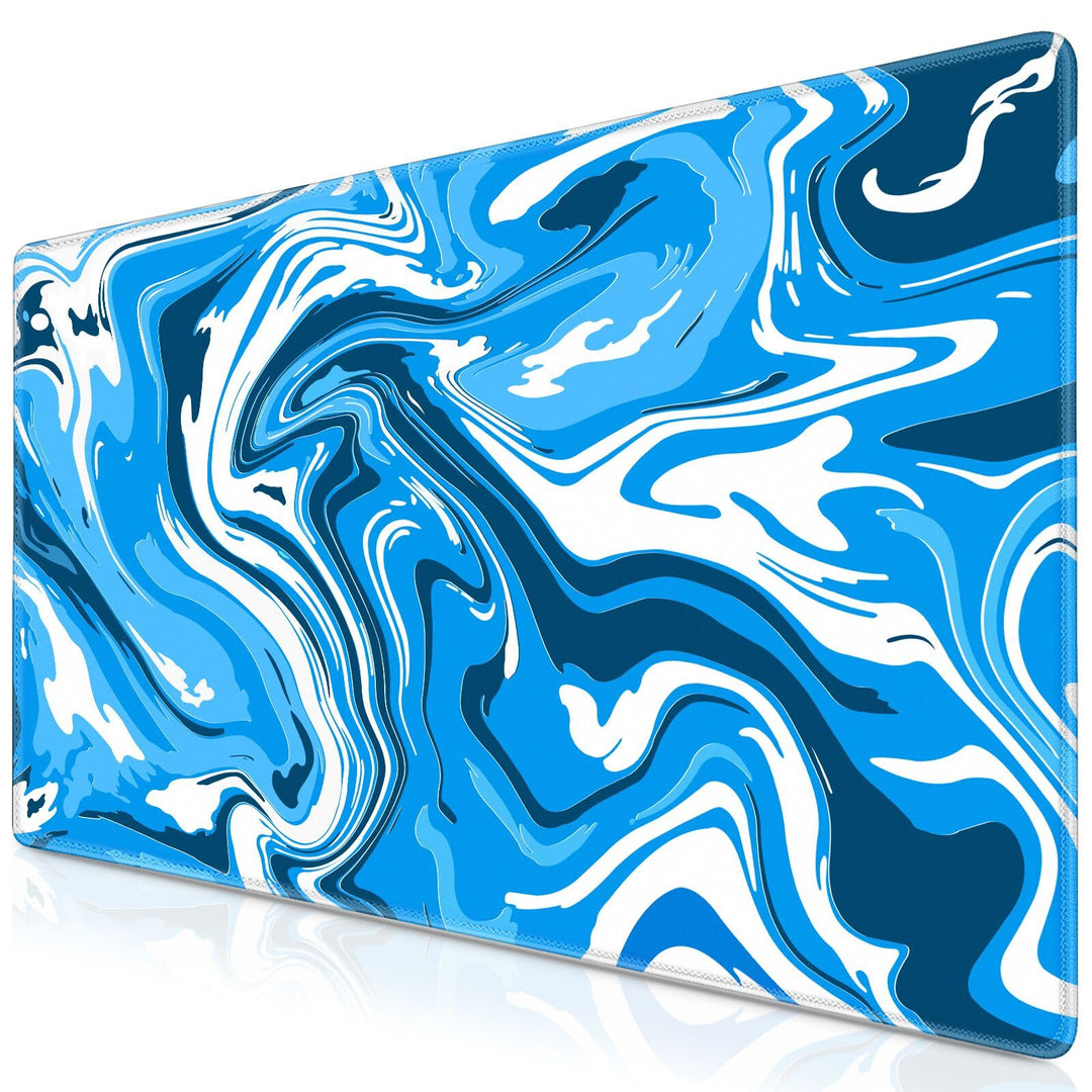 Abetcabe Gaming Mauspad XXL, Mousepad 900 x 400mm, Fluid Art Mauspad gross Vernähte Kanten WassXerdi