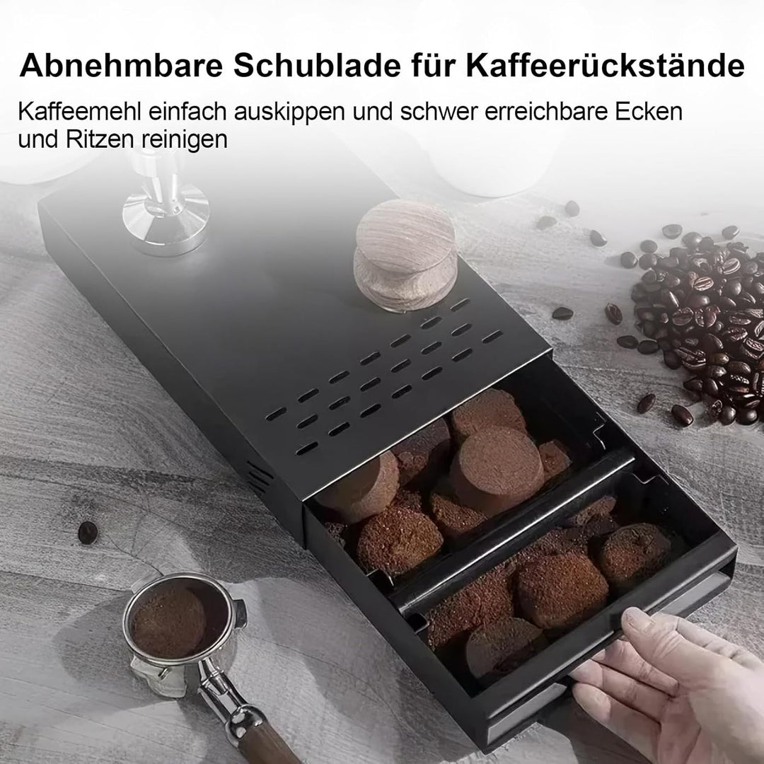 Kaffee-Abklopfbehälter aus Edelstahl, Kaffee-Abklopfbehälter in Schubladenform, Abnehmbarer Kaffeesa