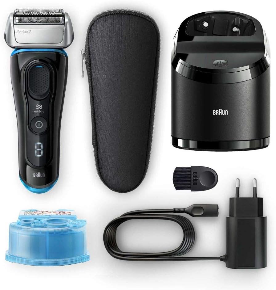 Braun Series 8 Rasierer Herren mit 3+1 Scherkopf, Elektrorasierer & Trimmer für Präzision, Reinigung