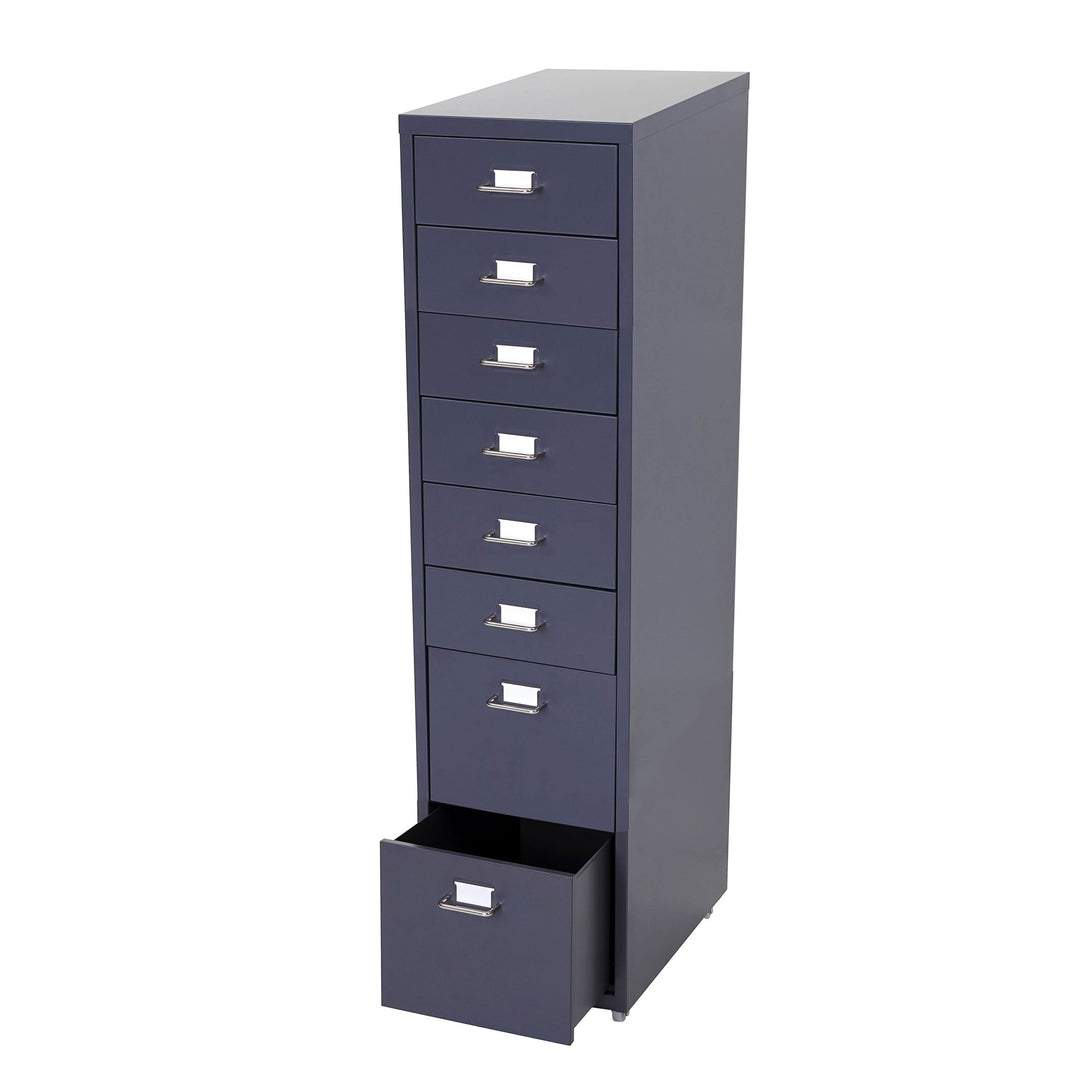 PROREGAL Rollcontainer Housten HxBxT 110x28x41cm 8 Schubladen Dunkelgrau Schubladenschrank Stahlschr