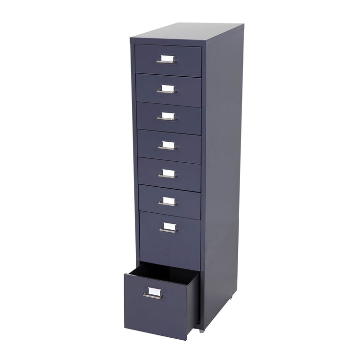PROREGAL Rollcontainer Housten HxBxT 110x28x41cm 8 Schubladen Dunkelgrau Schubladenschrank Stahlschr