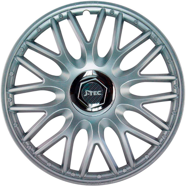 Satz J-Tec Radzierblenden Orden R 13-Zoll Silber + Chrom Ringe 13-inch Silber + Chrom Ringe, 13-inch
