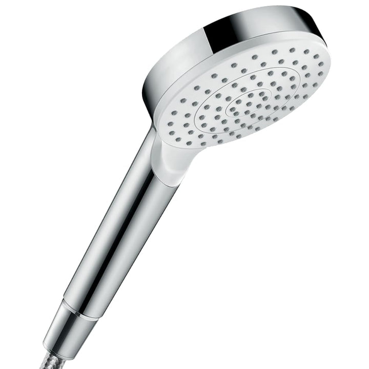 hansgrohe wassersparender Duschkopf Crometta, Sparduschkopf, Duschbrause, Weiss/Chrom