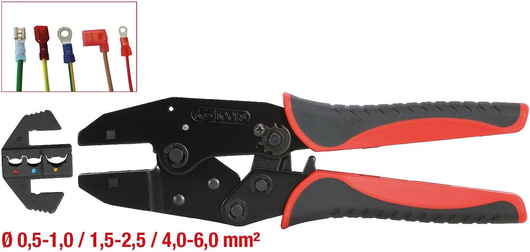 KS Tools 115.1425 Crimpzange für isolierte Kabelschuhe, 220mm