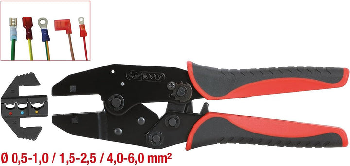 KS Tools 115.1425 Crimpzange für isolierte Kabelschuhe, 220mm