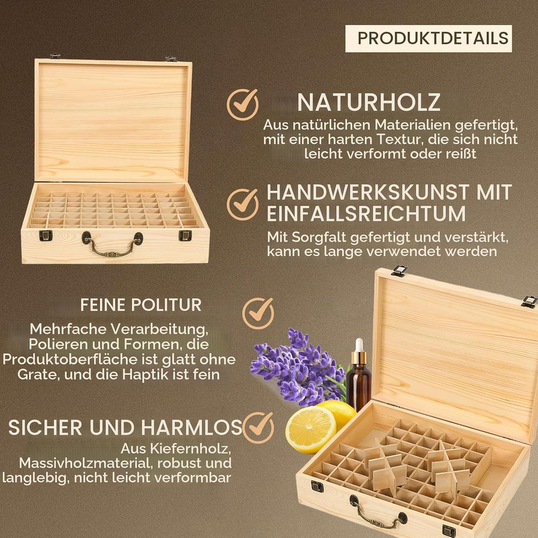 RoseFlower 80 Löcher Ätherisches Öl Aufbewahrungsbox Duftöle Display Ständer Behälter, Essential Oil
