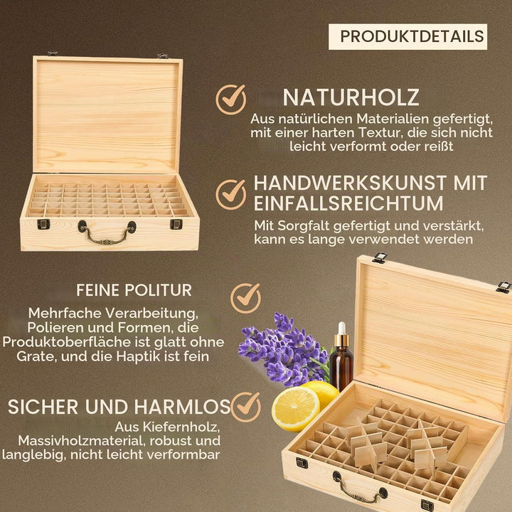 RoseFlower 80 Löcher Ätherisches Öl Aufbewahrungsbox Duftöle Display Ständer Behälter, Essential Oil