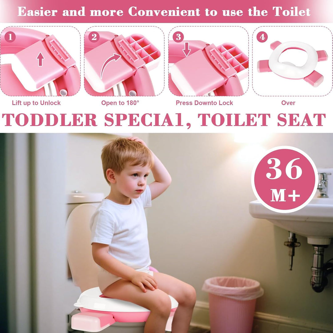 Toilettensitz Kinder,Töpfchen Training Sitze,Töpfchen für Unterwegs,Reisetöpfchen mit 20 Stück Töpfc