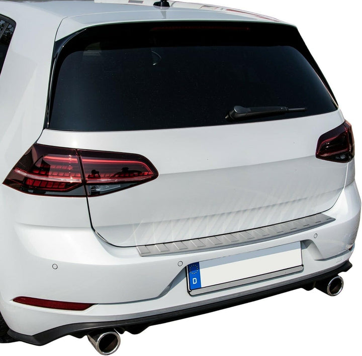 RECAMBO Ladekantenschutz Edelstahl kompatibel für VW Golf 7 - matt gebürstet mit Textur - Styling un