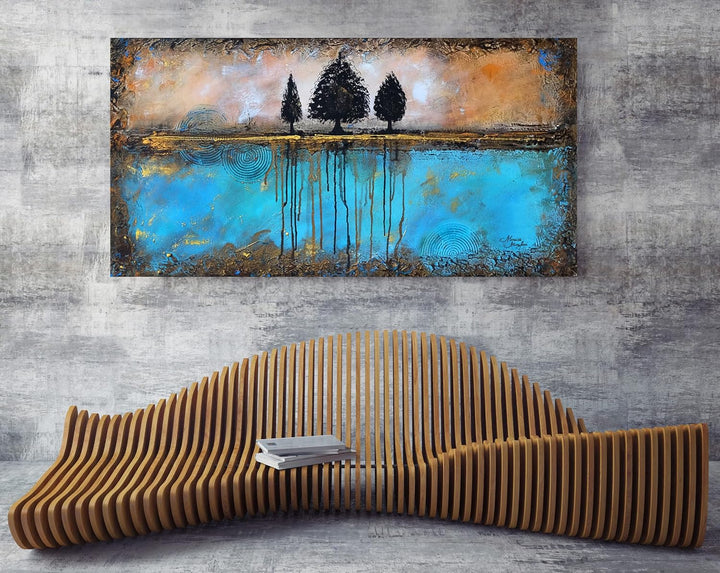 Monica Mirafiori I 100% HANDGEMALT I Gemälde Wish 100x50cm | Gemälde Handgemalt | Acrylgemälde | Seh