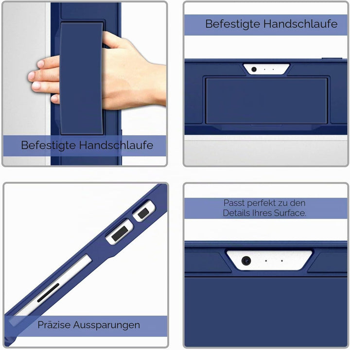 MoKo Hülle für Microsoft Surface Pro 7/ Pro 7+/ Pro 6/5/4/ LTE, Blau | All In One Schutzhülle für Su