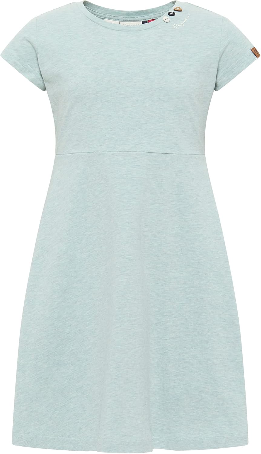 Ragwear Mädchen Kleid GWENDOLINE und GWENDOLINE DOTS Sommerkleid gepunktet und Einfarbig in sommerli