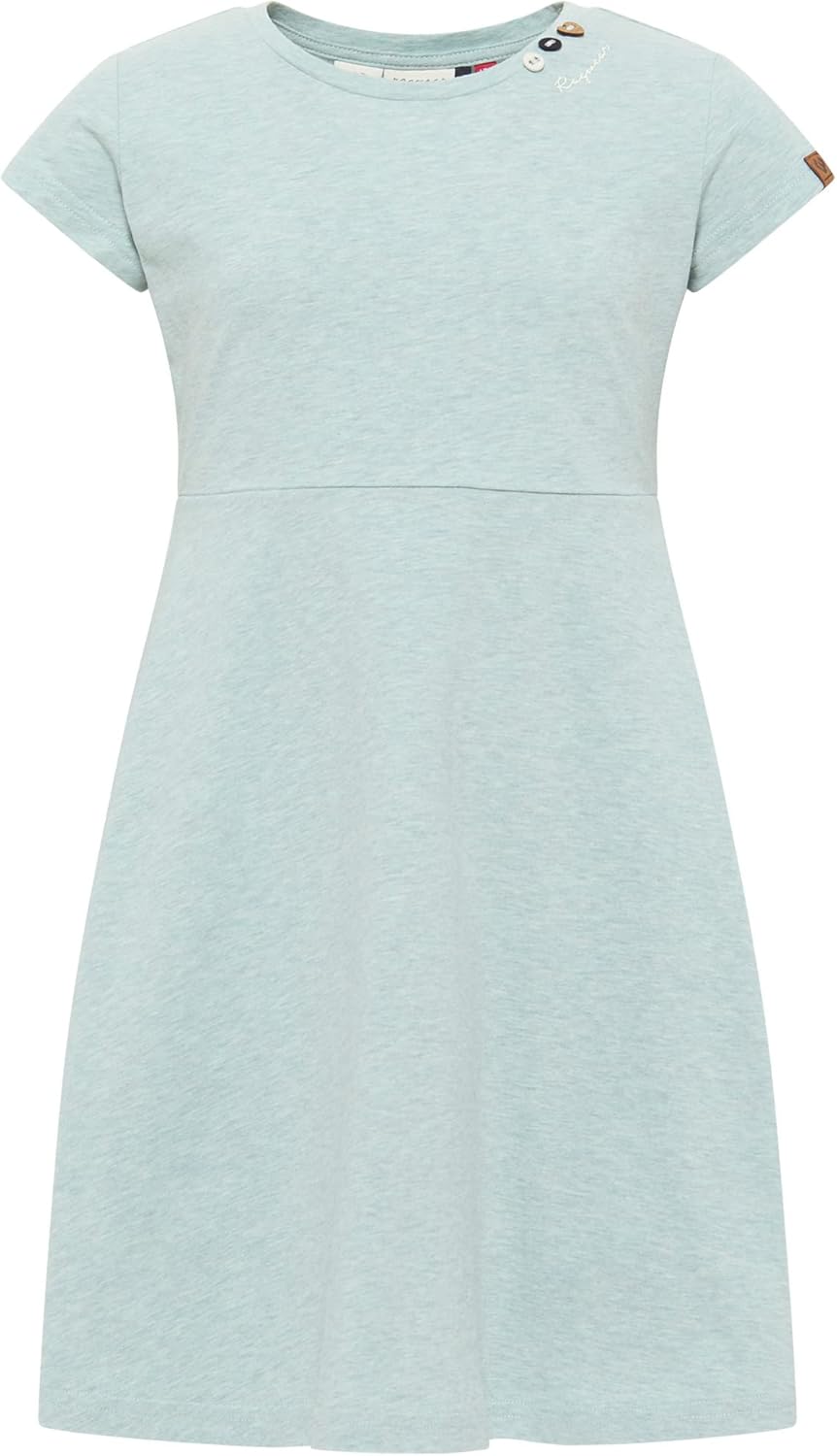 Ragwear Mädchen Kleid GWENDOLINE und GWENDOLINE DOTS Sommerkleid gepunktet und Einfarbig in sommerli