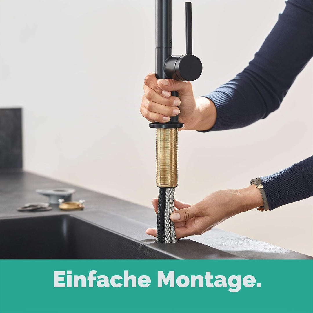 hansgrohe Küchenarmatur Talis M54 (Wasserhahn Küche, 360° schwenkbar, ausziehbare Brause mit 2 Strah