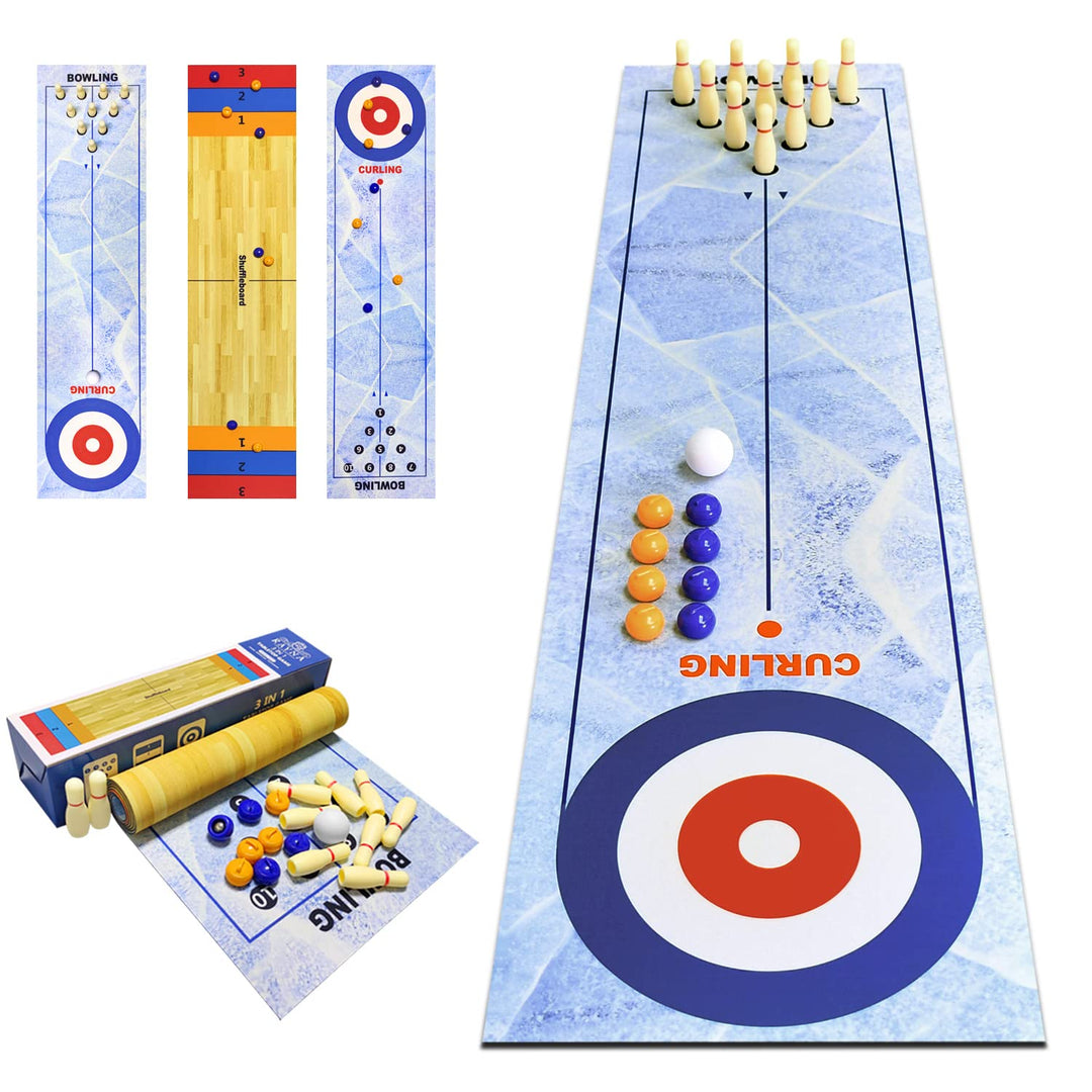 3 in 1 Shuffleboard Bowling Curling Spiel,Shuffleboard Tabelle top Games,Bowling Shuffleboard Tischs