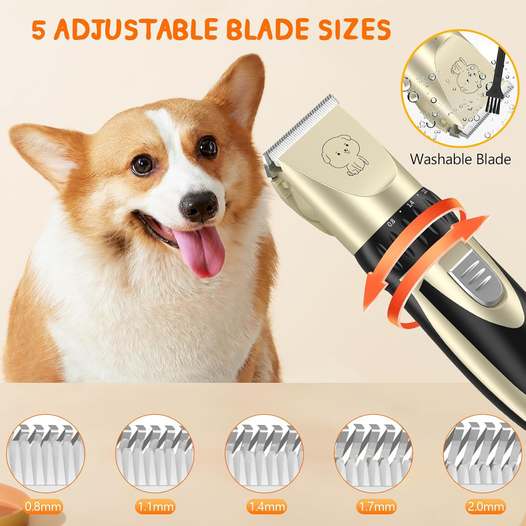 Profi Leise Hundeschermaschine, Schermaschine Hund Katze, tierhaarschneidemaschine set mit 4 Schneid