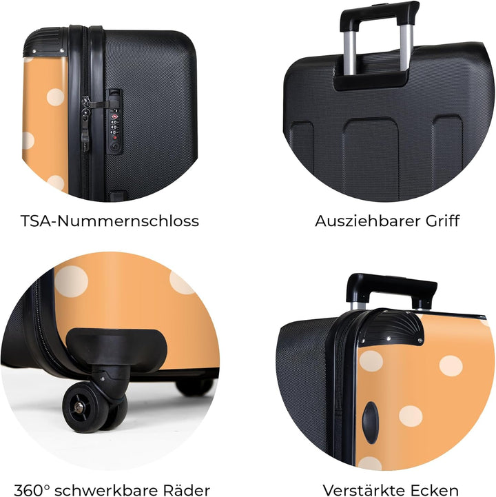 NoBoringSuitcases.com® Koffer XL Gross 77x51.5x28 cm Reisekoffer mit 4 Rollen Leicht Trolley Hartsch