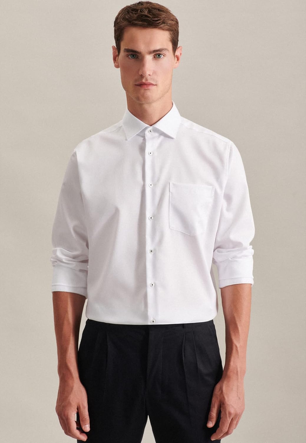 Seidensticker Herren Hemd 43 Weiss, 43 Wei&#xDF;