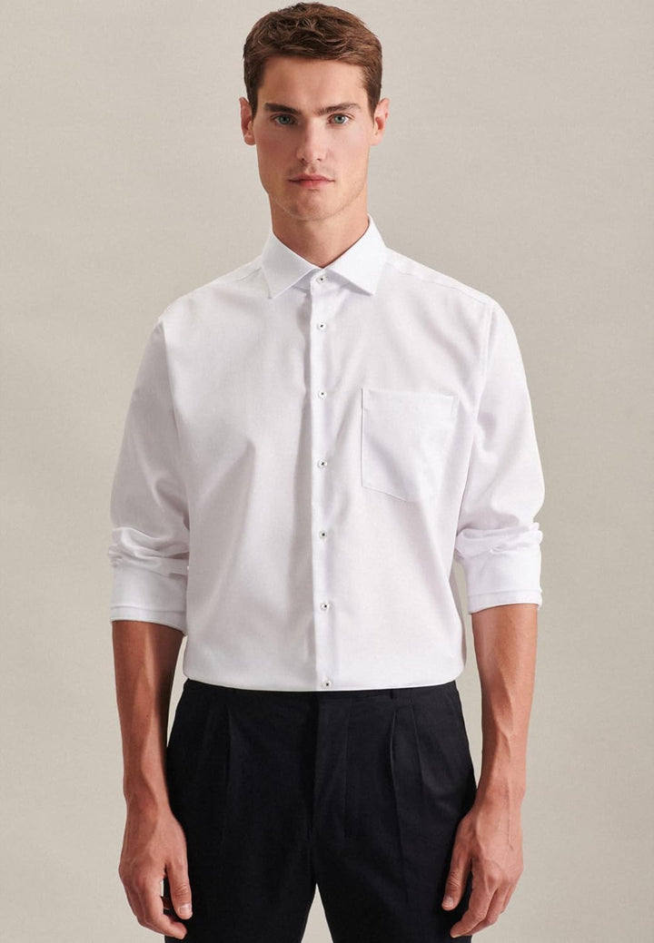 Seidensticker Herren Hemd 43 Weiss, 43 Wei&#xDF;