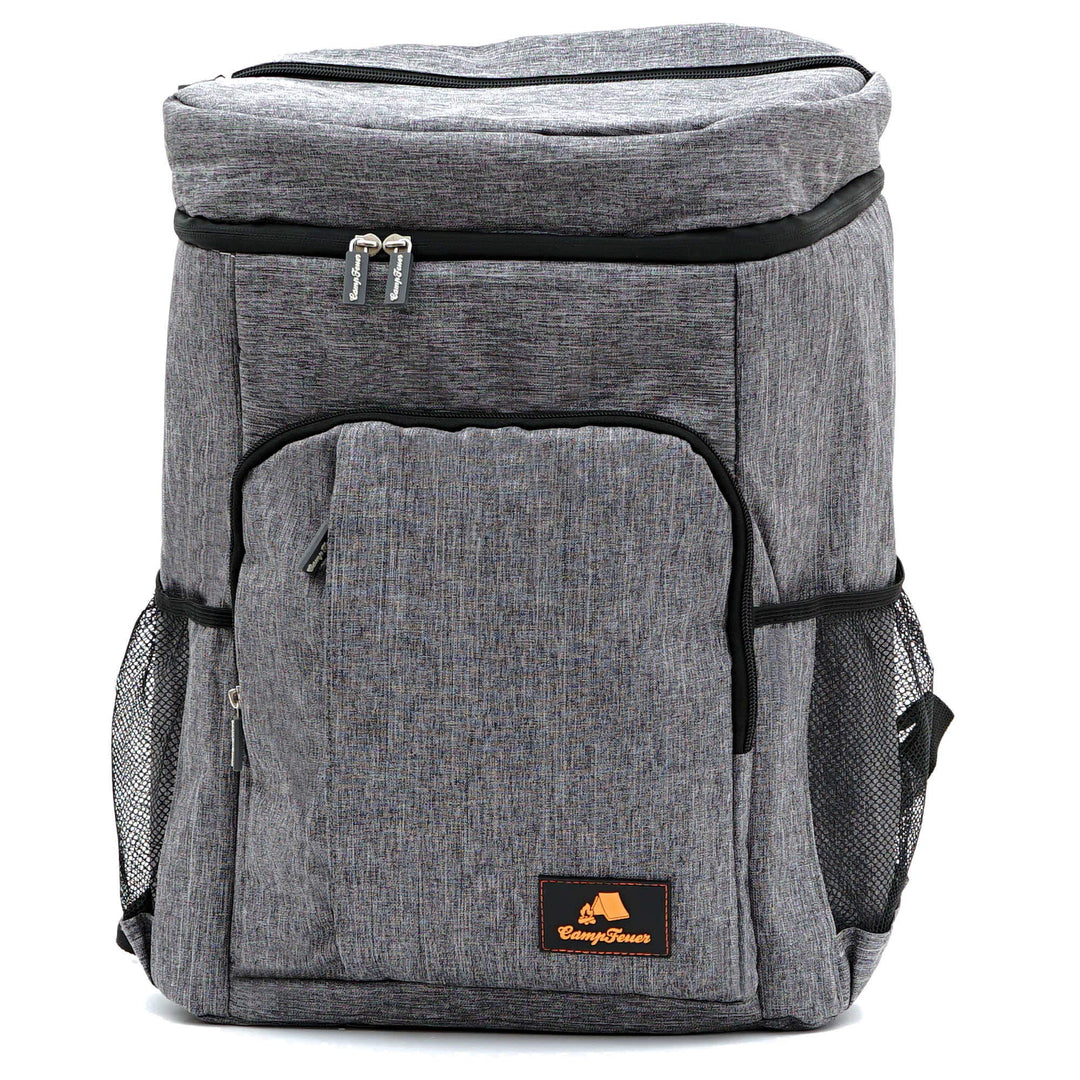 CampFeuer Kühlrucksack | grau | 20 Liter Isoliertasche für BBQ, Camping, Strand und Outdoor Aktivitä