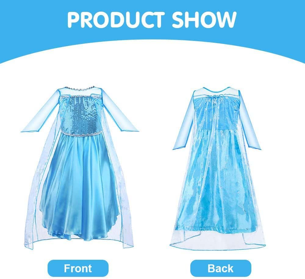 Vicloon Elsa kostüm mädchen, Elsa Kleid Kinder Set,elsa kostüm Accessoires für Mädchen,Halloween Wei