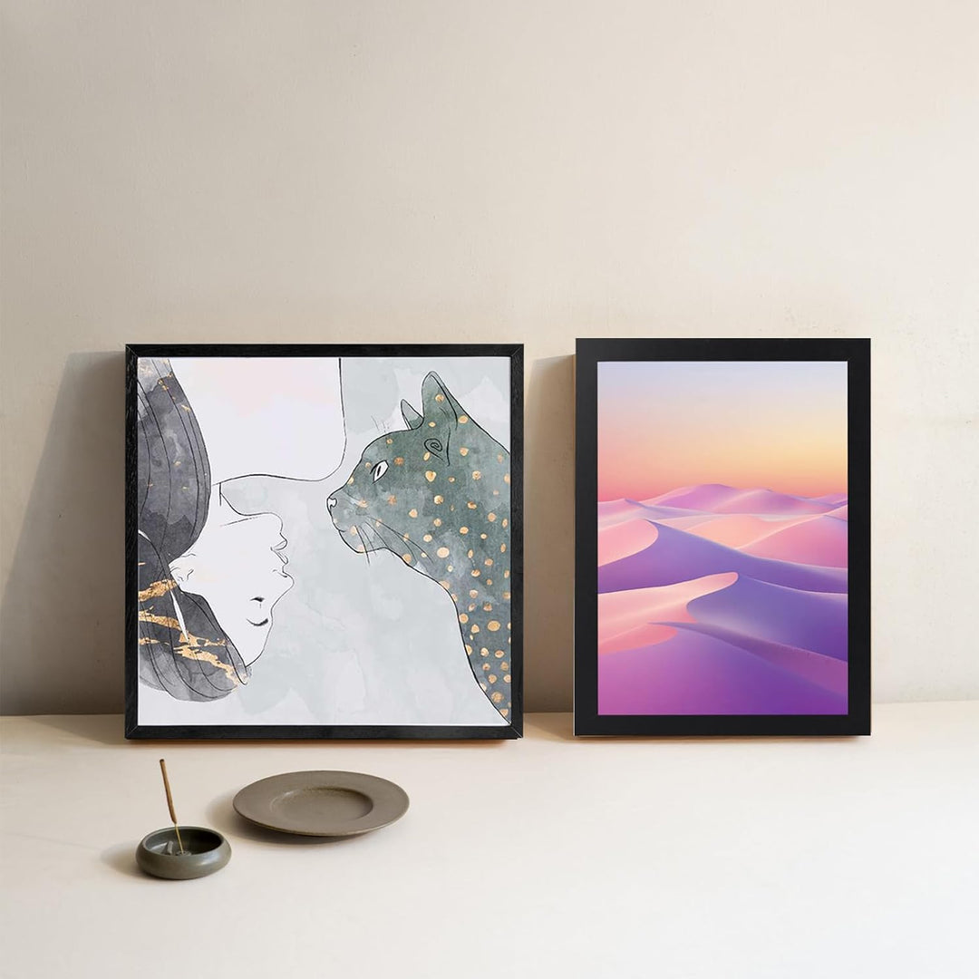 LYYYYX Bilderrahmen 30x30cm Schwarz mit Passepartout Fotorahmen Holz mit Acrylglas zum Senkrechten O