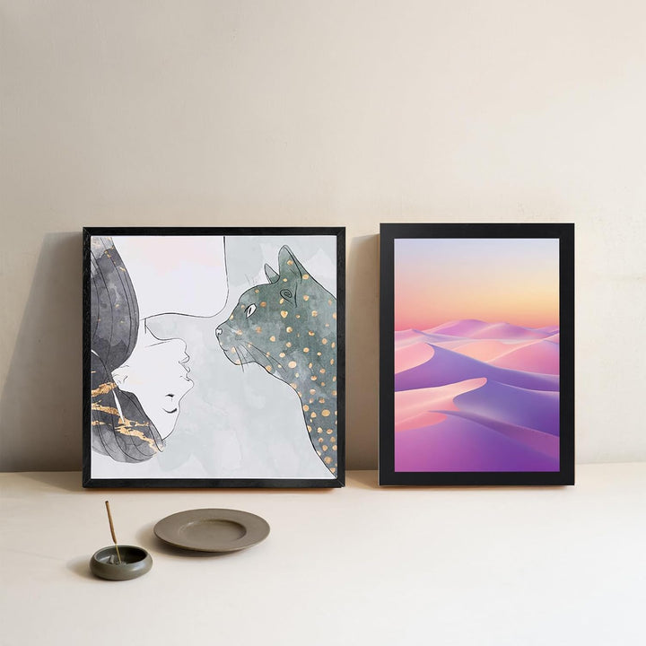 LYYYYX Bilderrahmen 30x30cm Schwarz mit Passepartout Fotorahmen Holz mit Acrylglas zum Senkrechten O