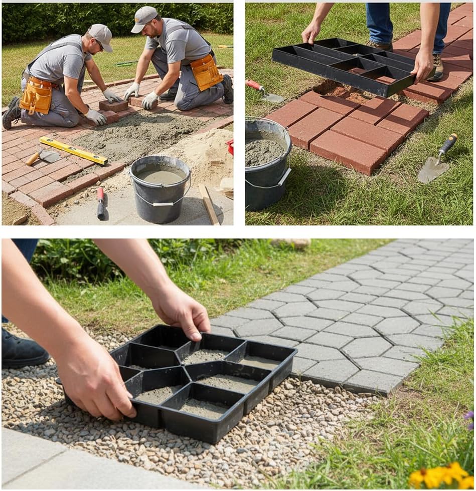 Betonform Gehweg Form Von Schwarz Schalungsform Giessform Diy Plastikformen Für Beton Gehwegplatten