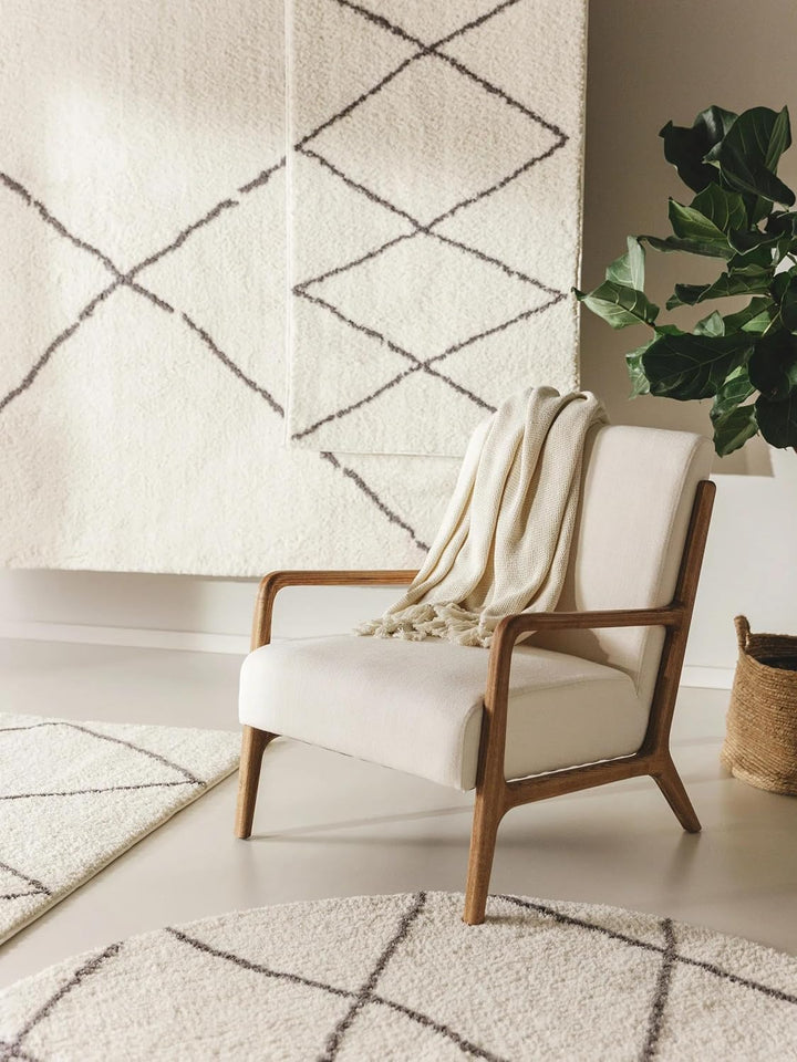benuta Nest Hochflorteppich Benno - Kunstfaser - Rund & im Style: Berber, Traditionell, Hygge & Cozy