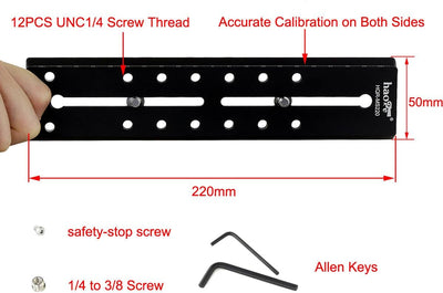 Haoge Schnellwechselplatte, 220 mm, für Manfrotto MVH400AHUS MVHN8AHUS MVHN12AHUS MVH608AHUS MVH612A