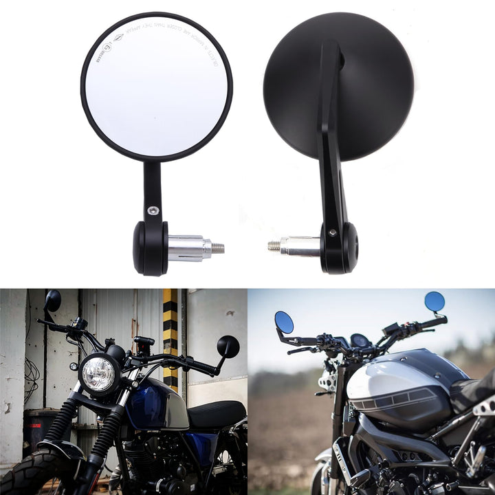 Universal Lenkerendenspiegel Motorrad Rückspiegel Motorrad Spiegel mit E-geprüft, CNC Spiegelstange,
