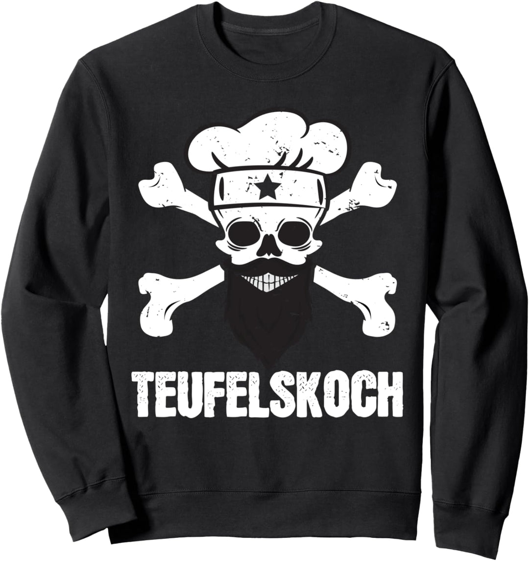 Teufelskoch Koch Totenkopf Kochmütze Küche Sweatshirt