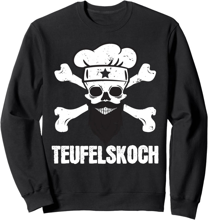Teufelskoch Koch Totenkopf Kochmütze Küche Sweatshirt