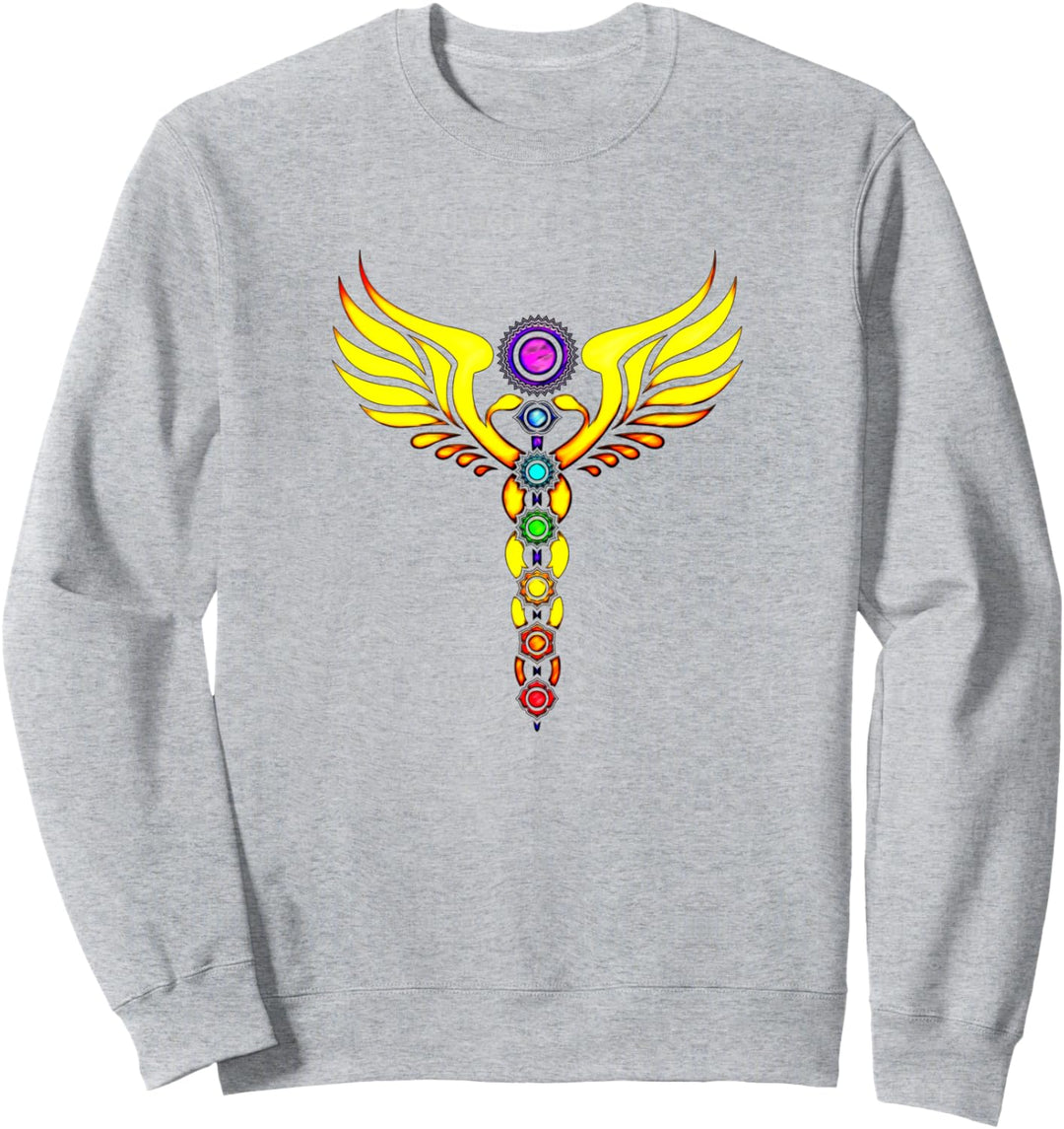 Chakra, Caduceus, Hermes Stab, Schlange, Yoga, Spiritualität Sweatshirt