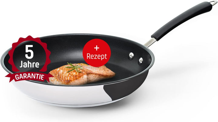 Coolinato Pfanne 28 cm beschichtet Edelstahl Bratpfanne für Gas Ceran Elektro Induktion & Backofen 2