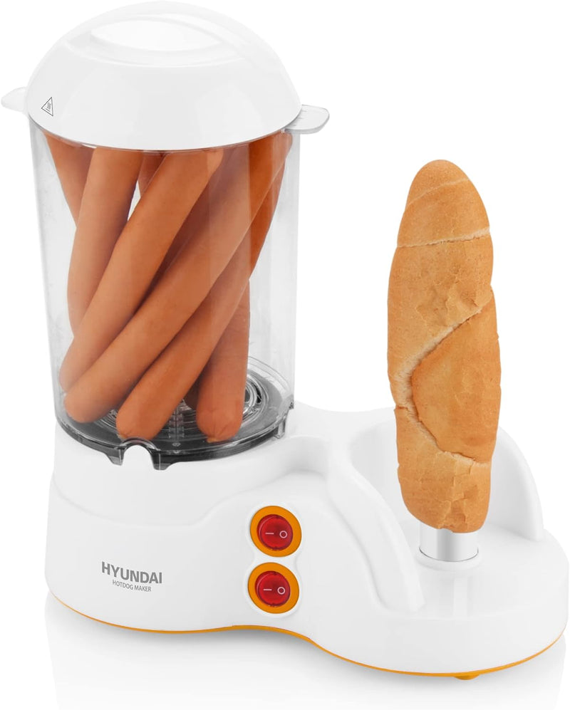 HYUNDAI Hot-Dog-Maker HDM 110 I 1-12 Würstchen I 1-6 Eier I Maiskolben kompatibel I Dorn zum erhitze