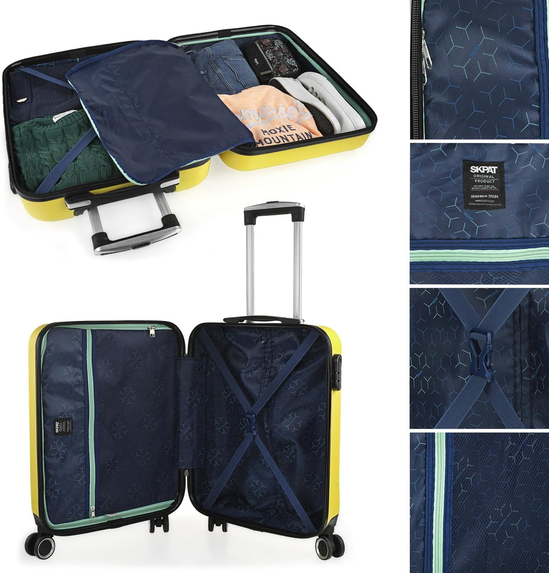 SKPAT - Handgepäck Koffer Trolley - Reisekoffer Mit Rollen und Reisekoffer Hartschalenkoffer für Vie