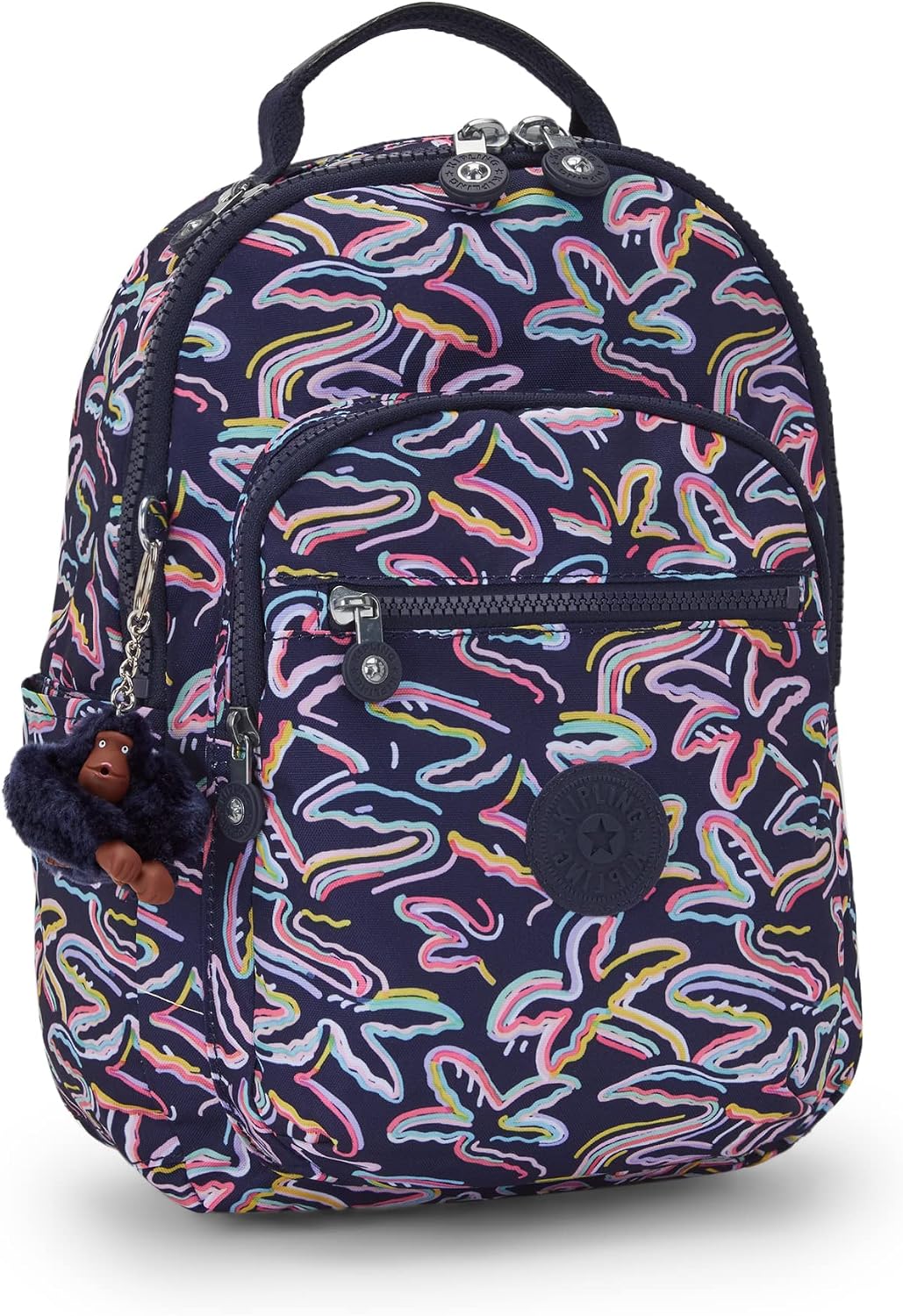 Kipling SEOUL S Kleiner Rucksack mit Laptop-Schutz Palm Fiesta Prt, Palm Fiesta Prt