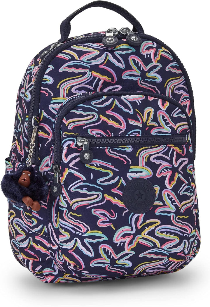 Kipling SEOUL S Kleiner Rucksack mit Laptop-Schutz Palm Fiesta Prt, Palm Fiesta Prt