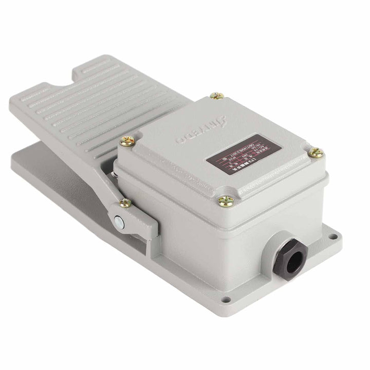 Industrielle Fussschalter, AC 250V 15A Momentary Metall Fusspedal Schalter 1NO 1NC Fusstaster Tritts