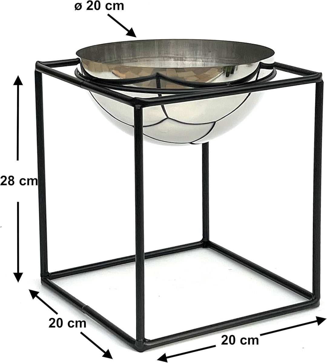 DanDiBo Blumenhocker Metall mit Topf Schwarz Silber 20-35 cm Blumenständer 96256 Blumensäule Modern