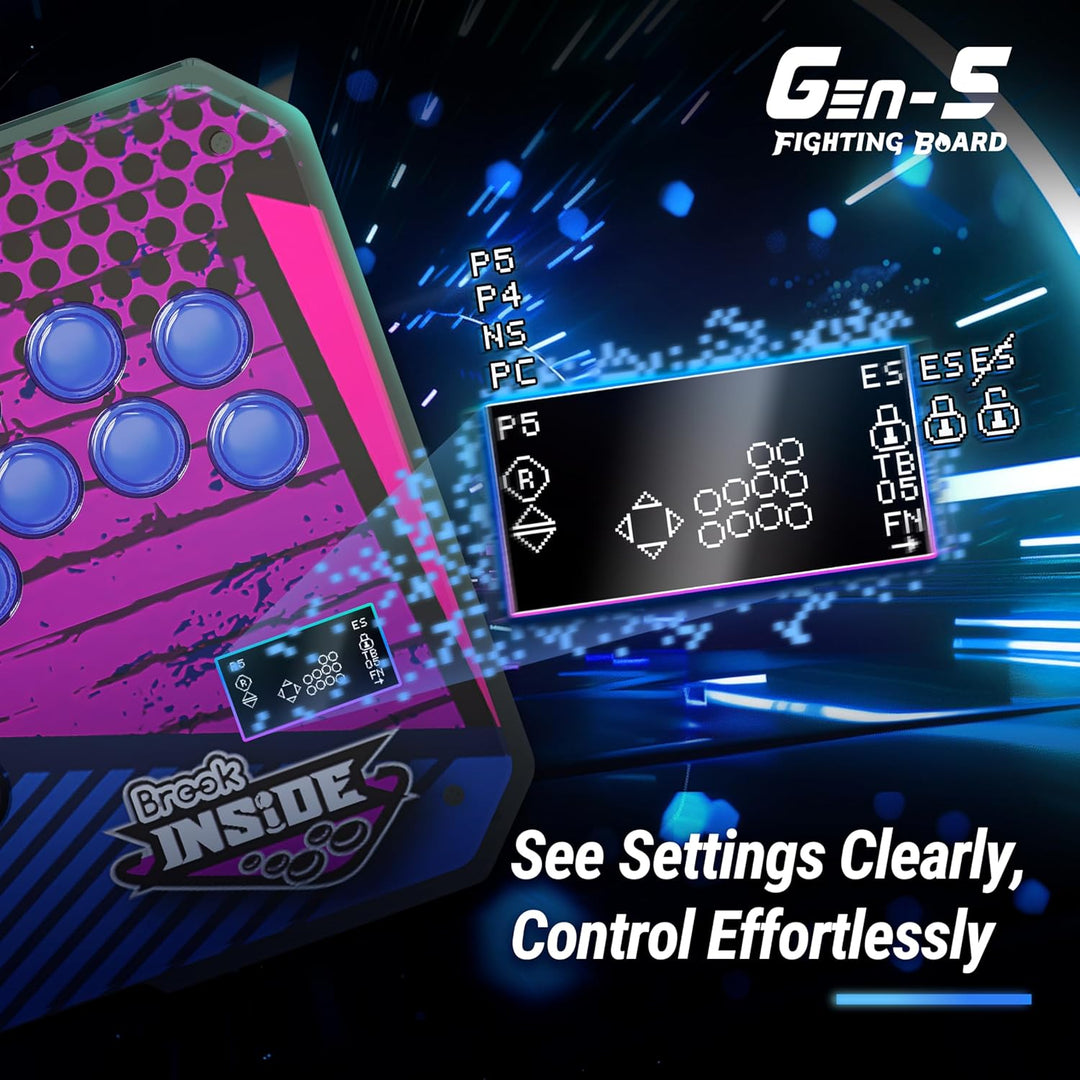 Brook Gaming GEN 5 Wired Fighting Board – Kompatibel mit PS5, PS4, NS, NS2 und PC/Ultra-niedrige Lat