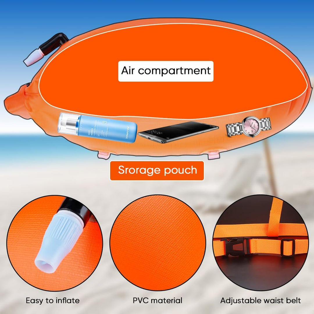 2 Pack Schwimmen Boje Schleppschwimmer für Open Water Schwimmen gut sichtbar Schwimmer Dry Bag wasse