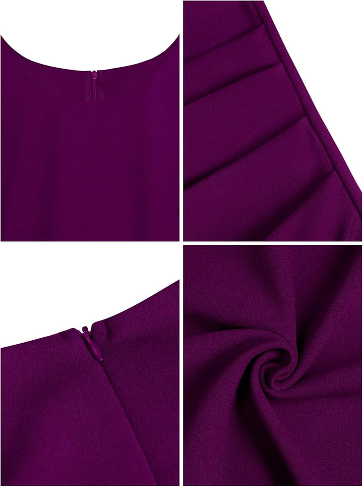 Missufe Damen Cocktailkleid Wickelkleid Partykleid Midikleid Elegant Bodycon Figurbetontes Sommerkle
