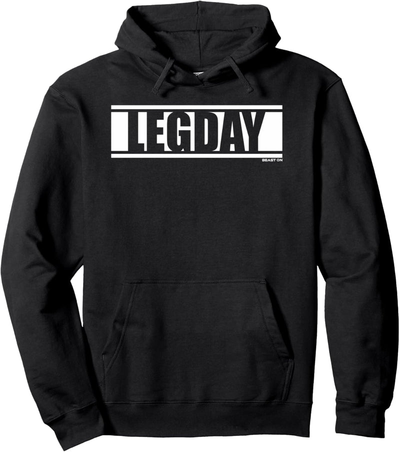 Legday Gym Fitness Workout Spruch Motivation Wort in weiss Pullover Hoodie