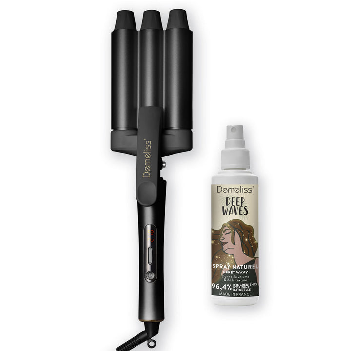 Demeliss SAINT ALGUE - WAVES BLACK Lockenstab - Wavy-Effekt Wellenstab - Keramik- und Turmalinbeschi