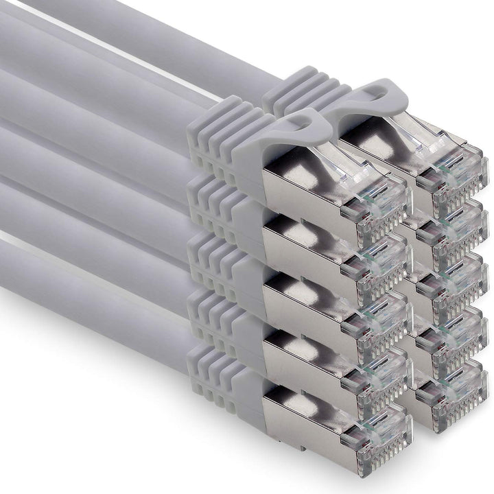 1,5m - grau - 10 Stück CAT.7 Computer Ethernet Kabel Netzwerkkabel (Rohkabel) Patchkabel S-FTP LSZH
