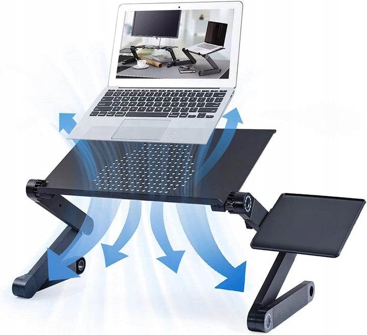 Retoo Laptoptisch fürs Bett, Laptop-Betttisch höhenverstellbar, Verstellbarer Laptop Ständer, Tragba